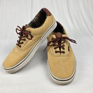 Vans Mens Shoes Tan Brown Canvas US 9 Tribal Lined Lace Up Casual